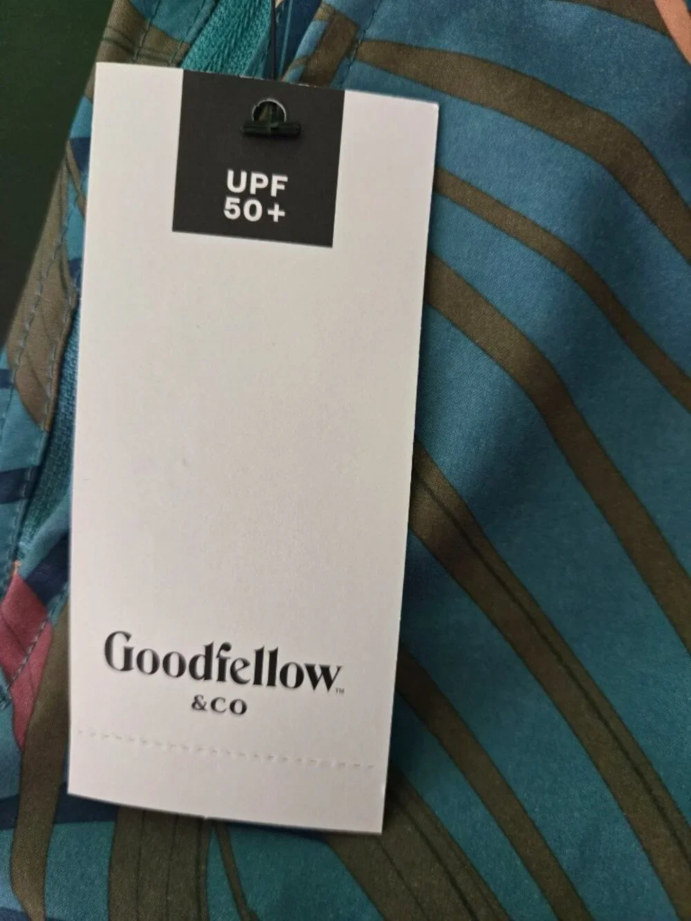 NWT-Goodfellow & Co. Men’s - L Teal Palm Swim Trunks 7